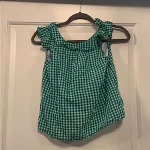 Green and white checkered Crewcuts tank top